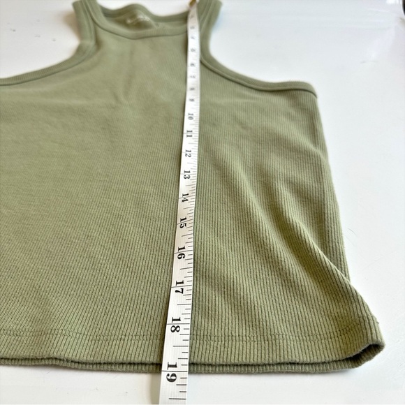 Abercrombie & Fitch Essential High Neck Rib Tank Soft A&F Racerback Large Green - Picture 4 of 7